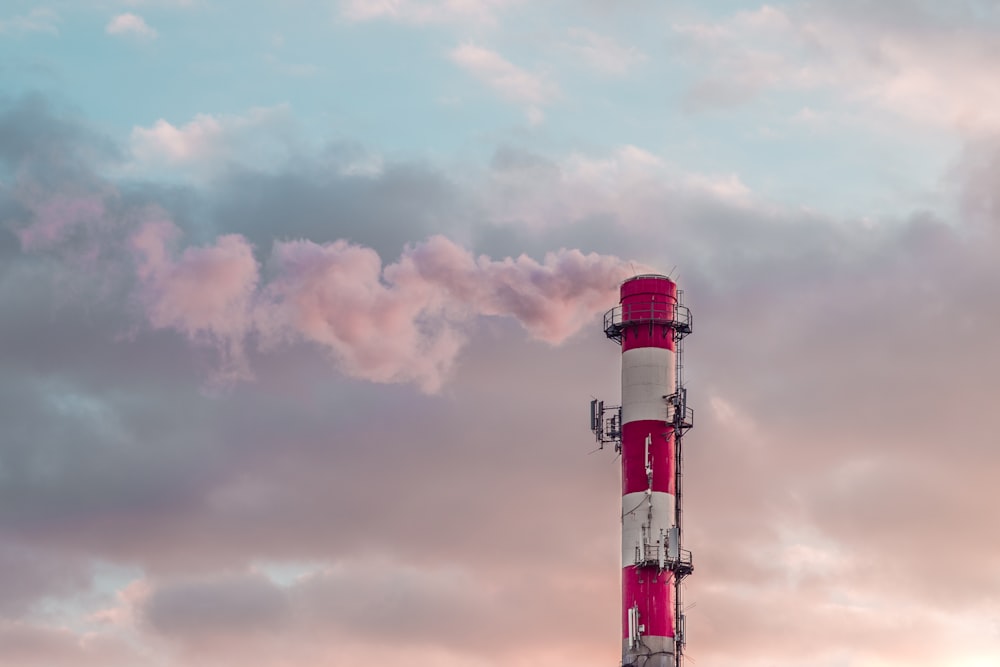 red and white tower