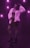 A person poses confidently in a dimly lit environment, accented by a vibrant purple light. They wear a plush white fur coat over a fitted dress and heart-shaped sunglasses, adding to the glamorous and stylish look. The atmosphere suggests a lively, club-like setting.