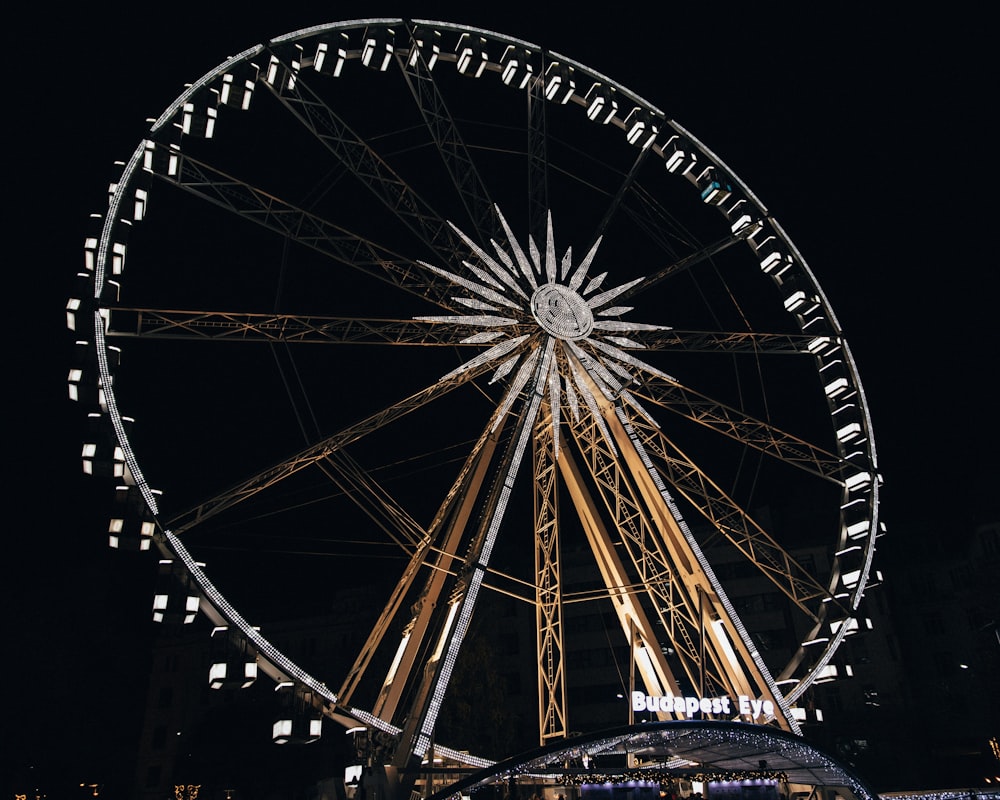 lighted ferries wheel during night time