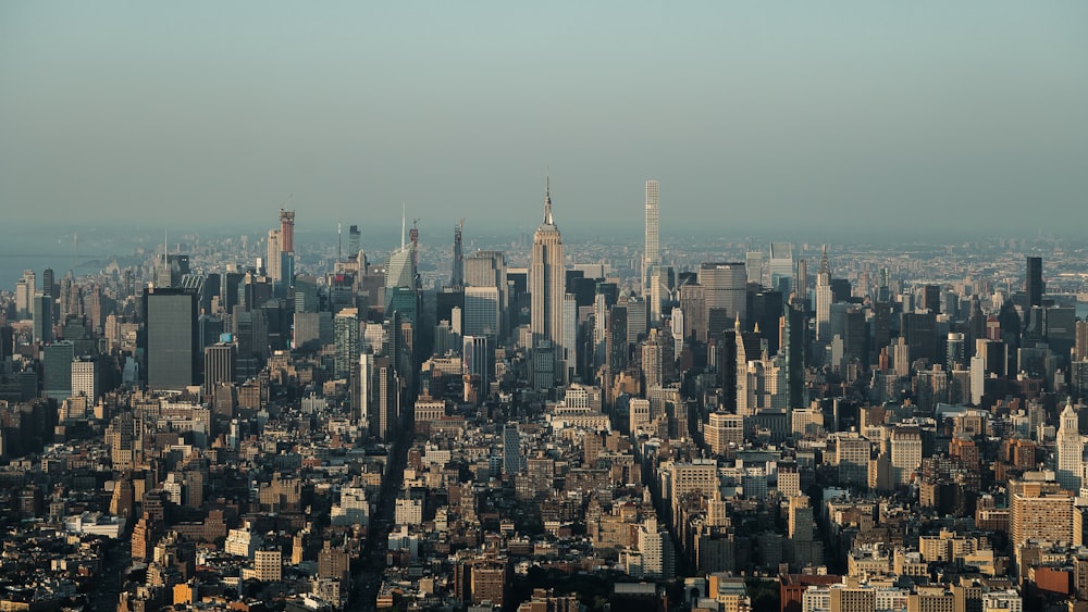 aerial view of city buildings