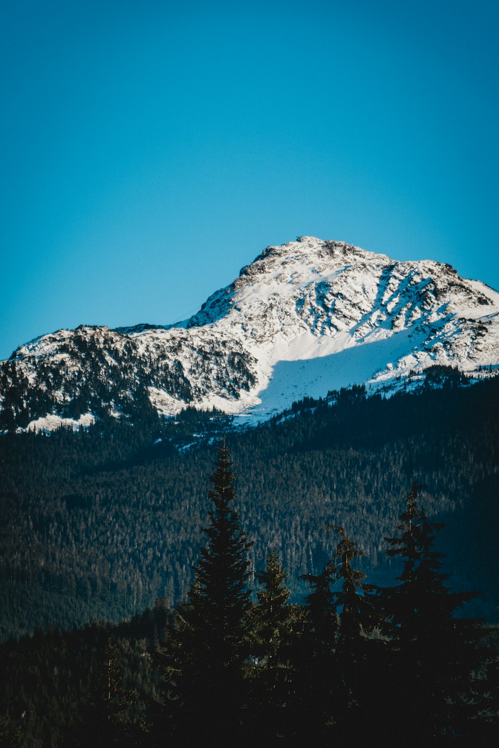 snow covered rocky mountain during daytime