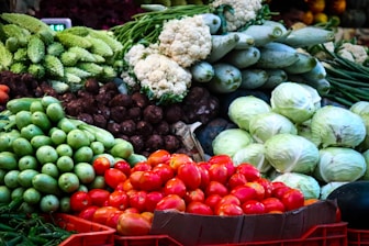 A vibrant display of fresh fruits and vegetables.