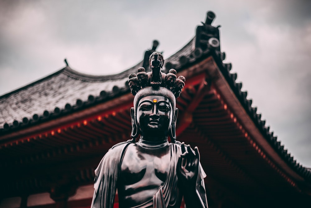 Buddha in front of temple statue during day