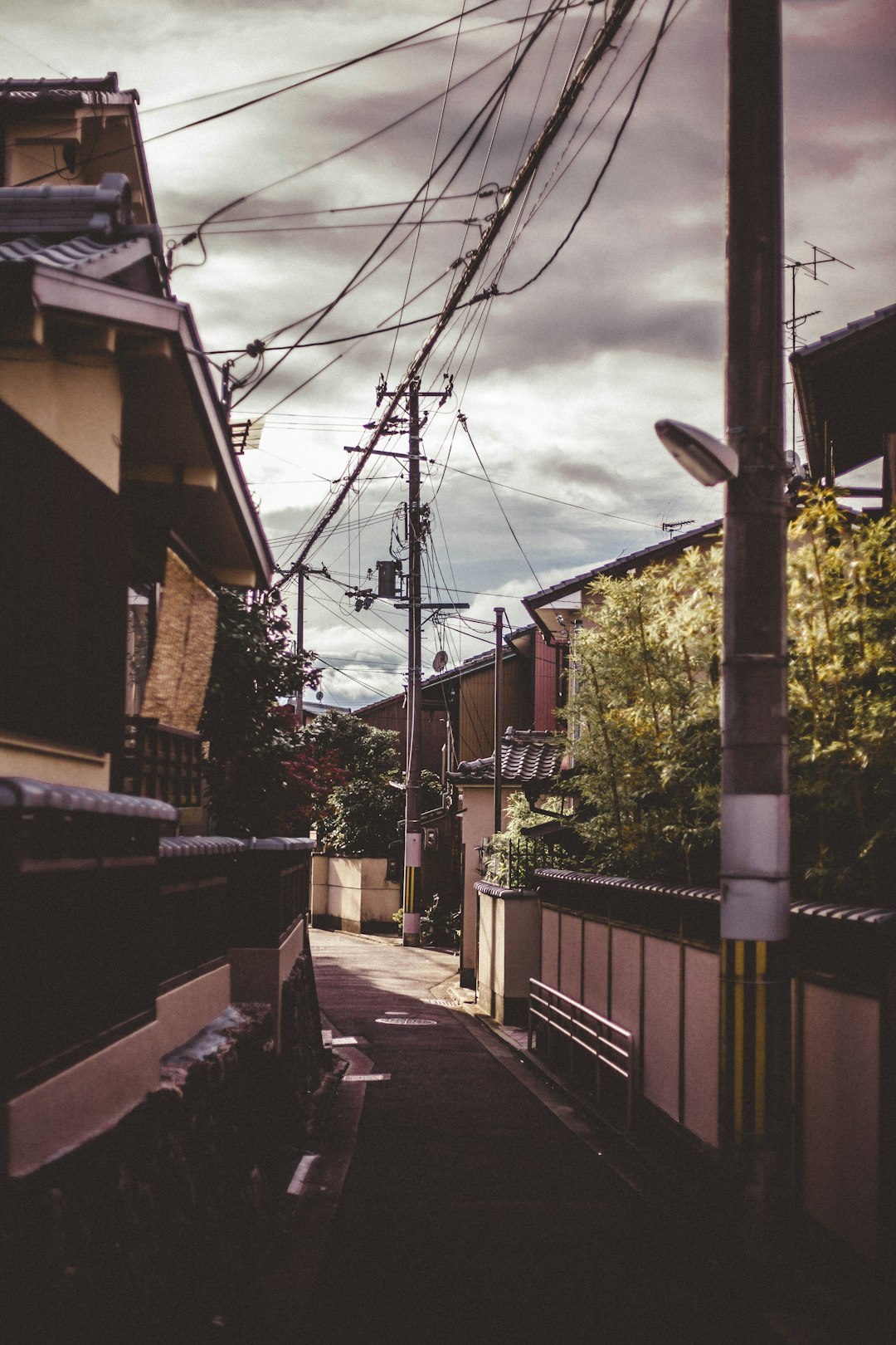 utility post beside houses