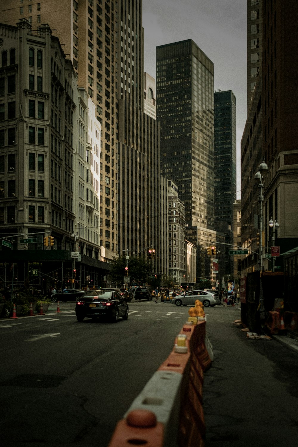 black car on road