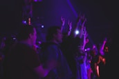 Fans enjoying a concert with excitement.