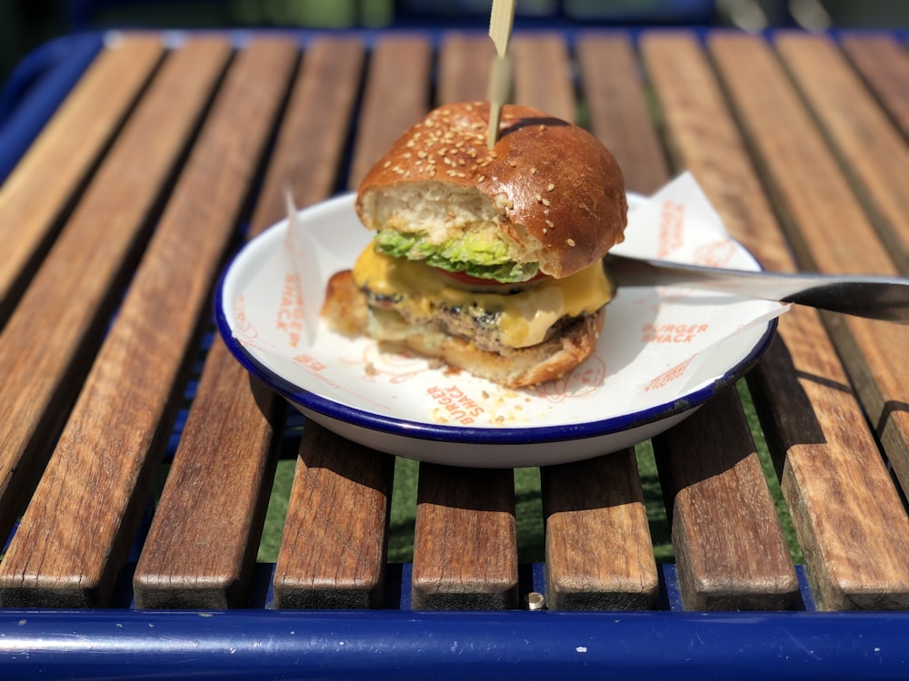 burger on plate
