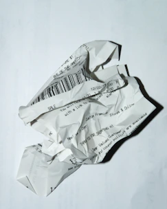 official receipt on white surface