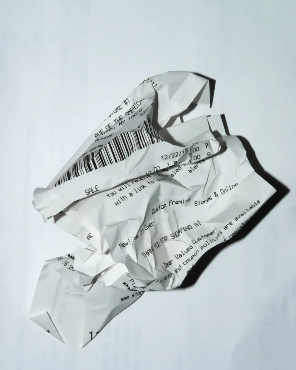 A printed receipt used for digital invoicing and record keeping