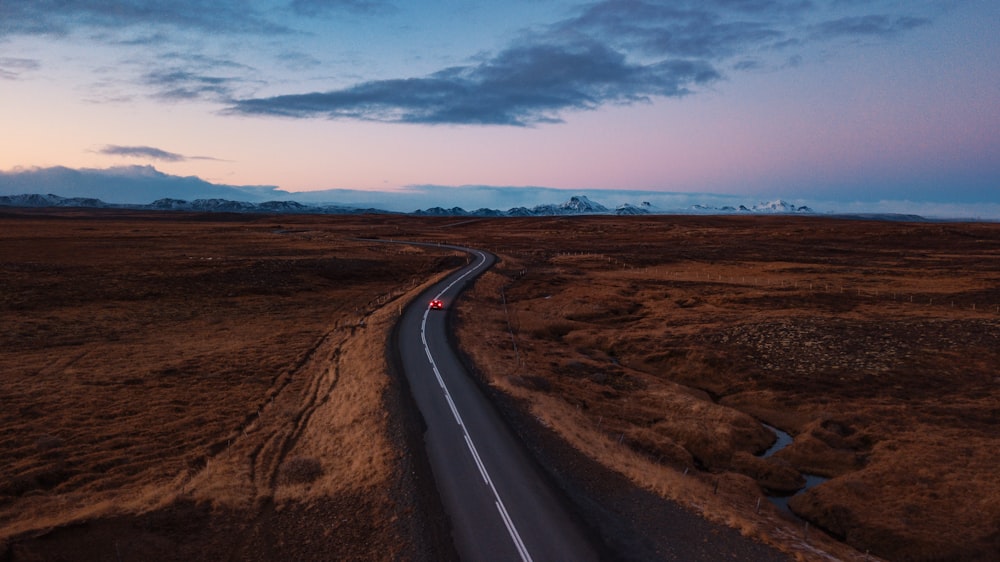 bird's-eye view photography of road