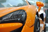 A close-up of a Nissan sports car showcasing its design.