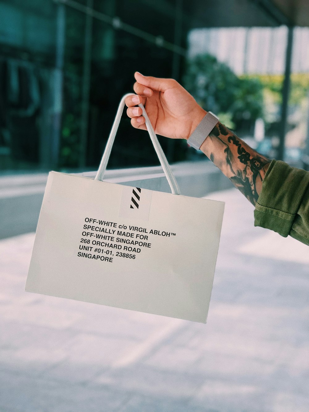 white Off-White paper bag