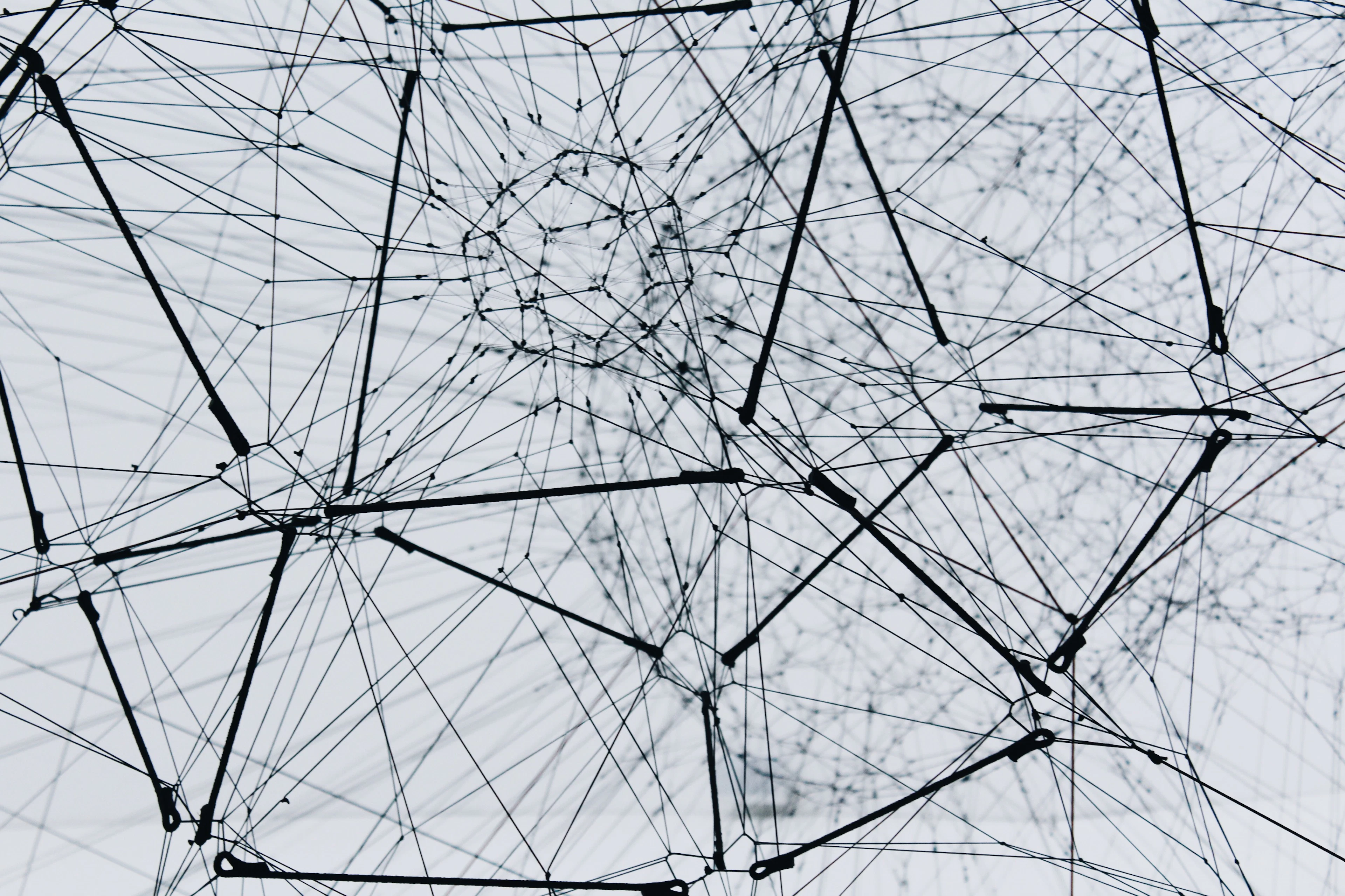 Geometric network of connected nodes