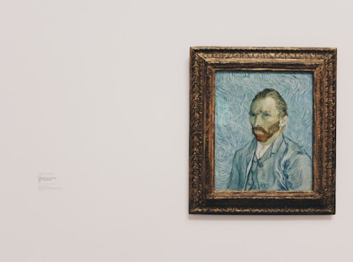 Vincent Van Gogh self portrait painting on wall