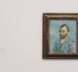 Vincent Van Gogh self portrait painting on wall