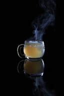 glass mug with hot liquid