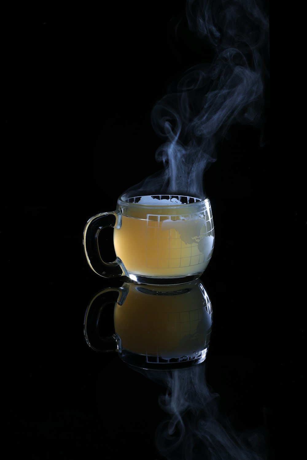 glass mug with hot liquid