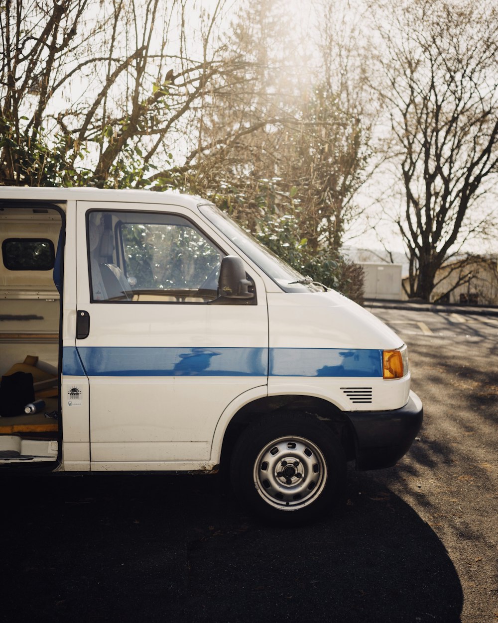 white vehicle parked at street