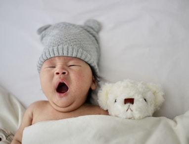 Baby yawning