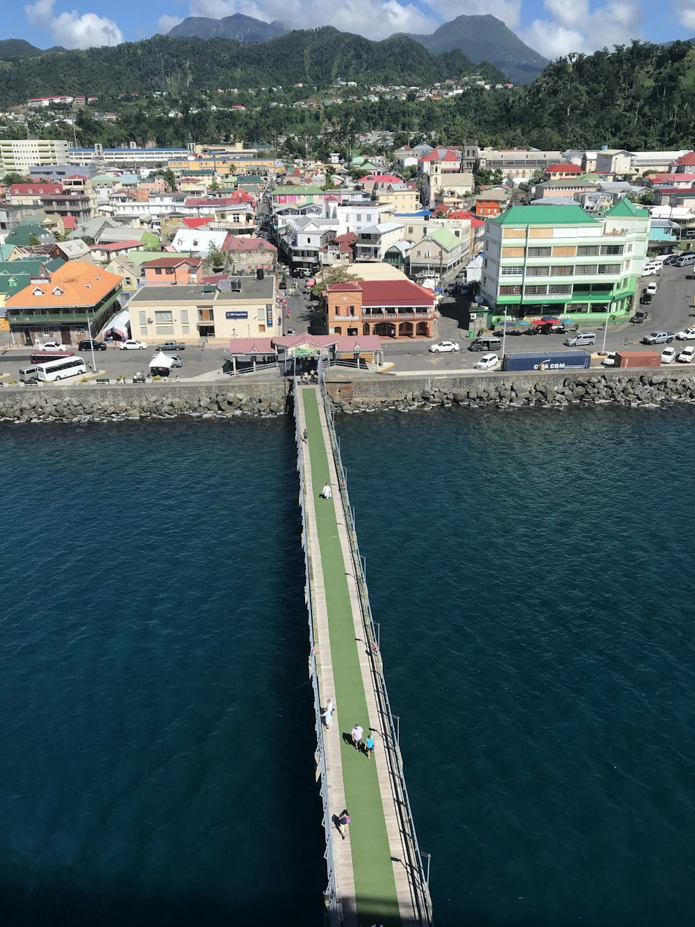 people walking on bridge