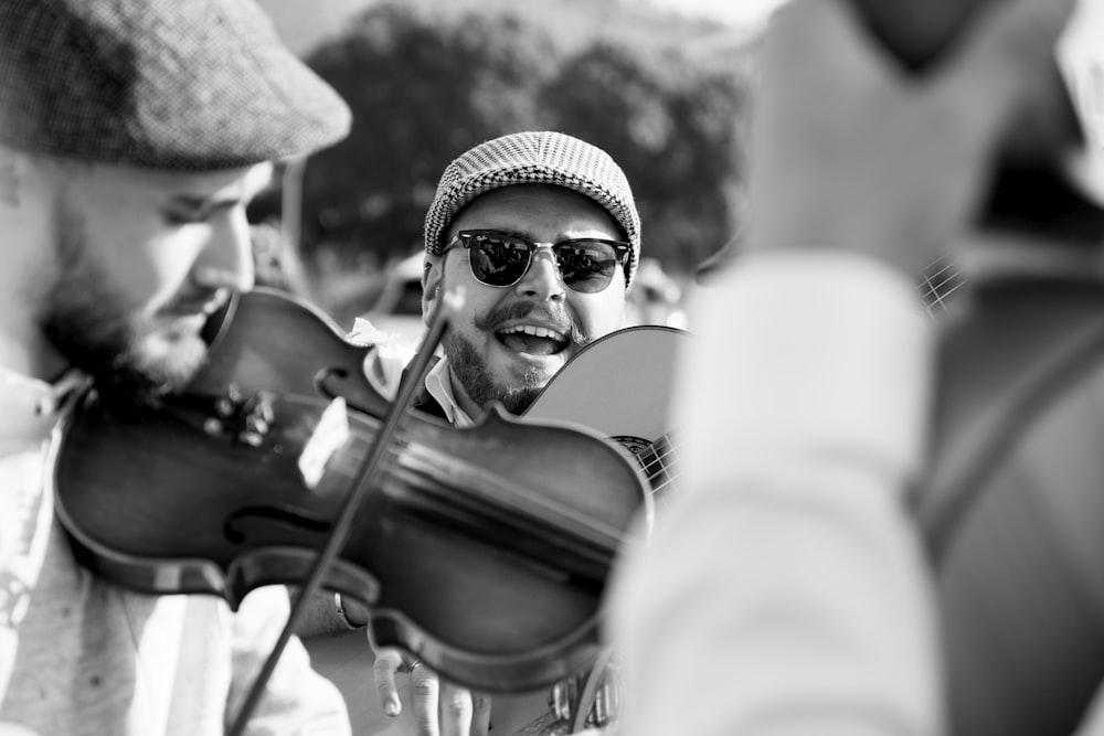 man playing violin