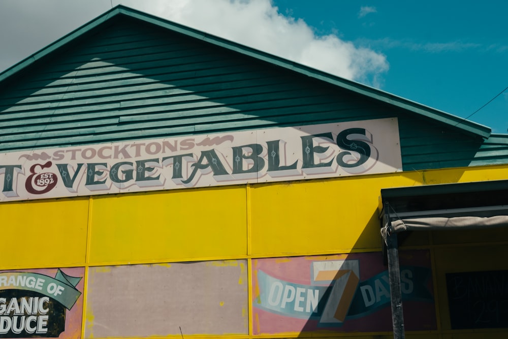 Vegetables shop signage