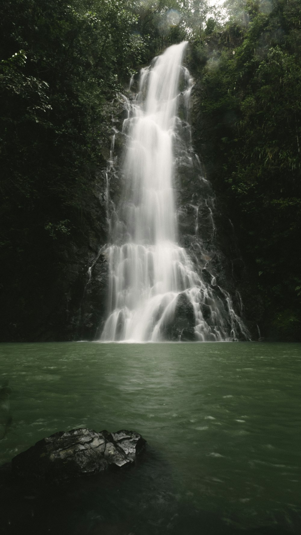 gray rock across waterfalls 사진