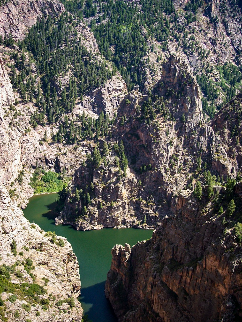 a large body of water surrounded by mountains