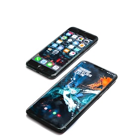 two black smartphones