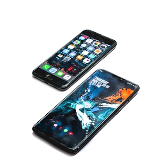 two black smartphones