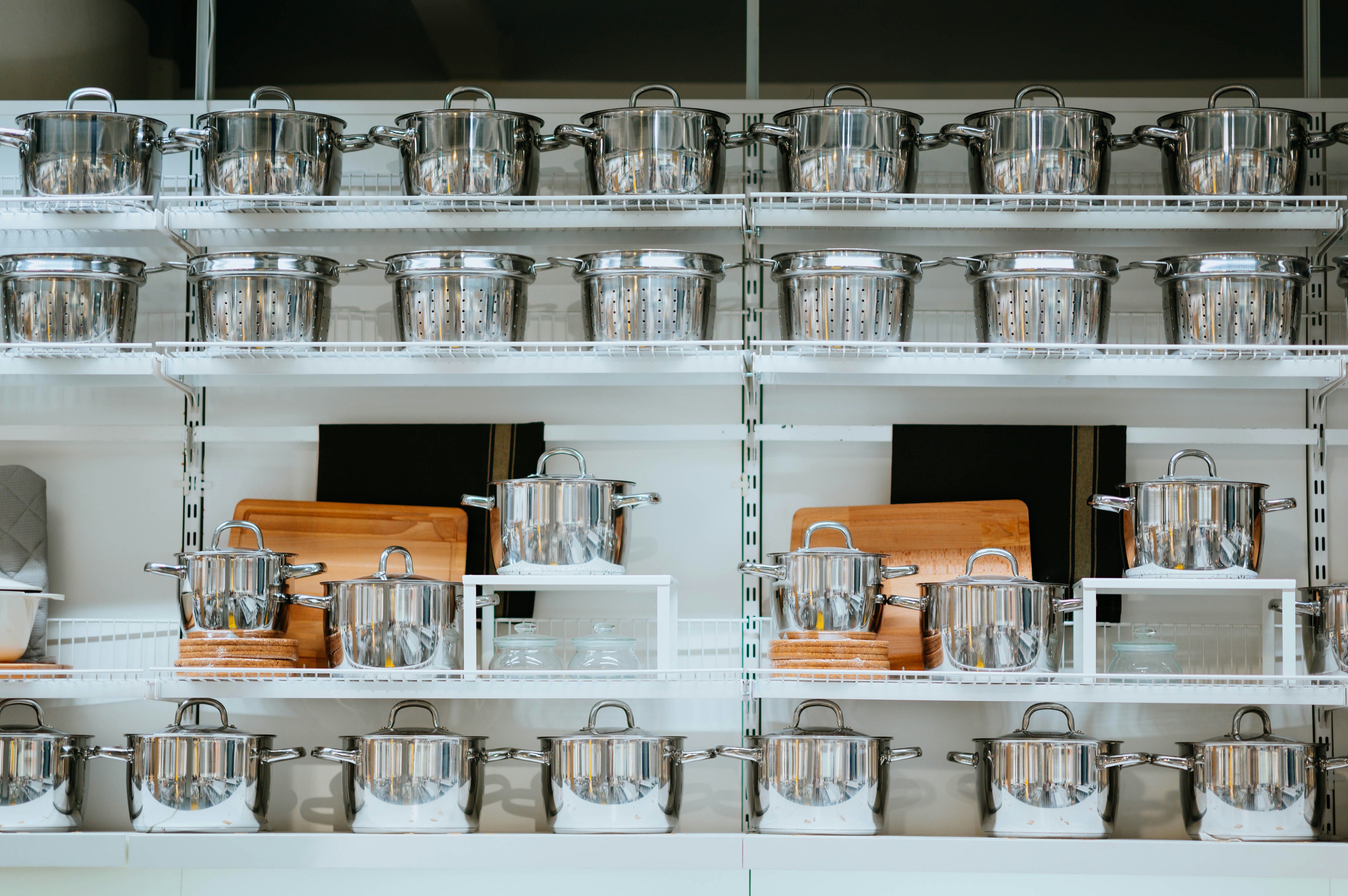 Stainless steel food processor with components