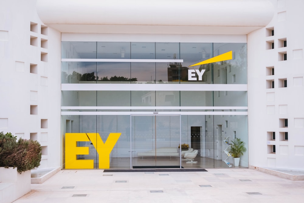 Ey glass walled building