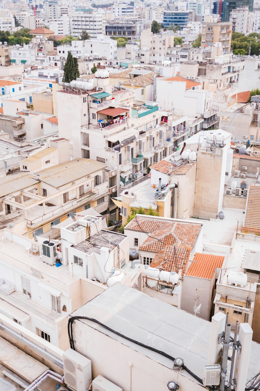 Vista aérea de casas y edificios