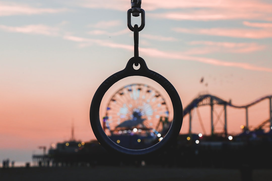 selective focus photography of round pendant