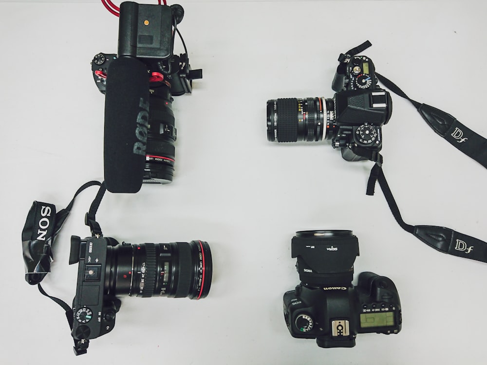 four DSLR cameras