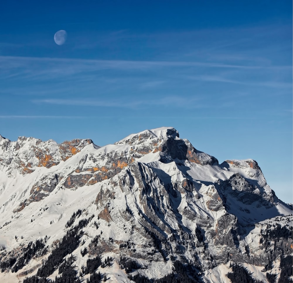 mountain covered with snow