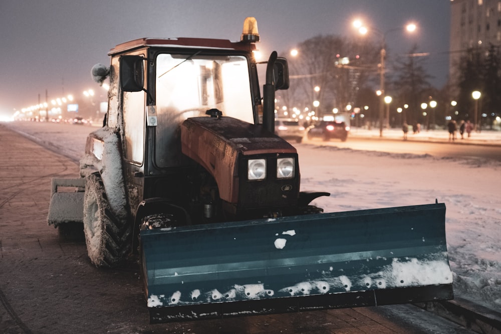 tractor with snow blade