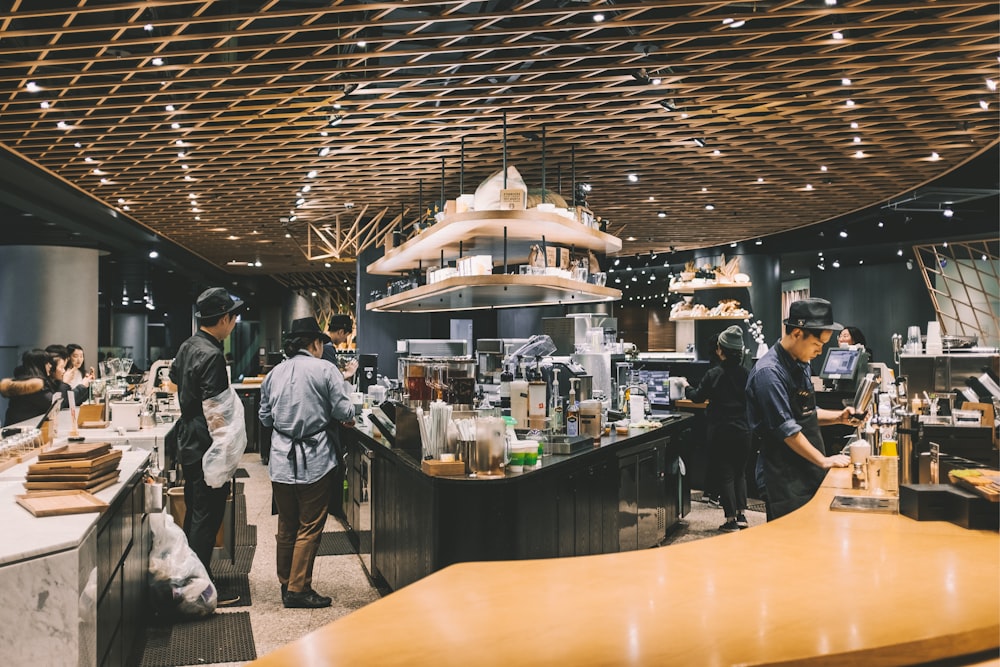 people gathering at bar