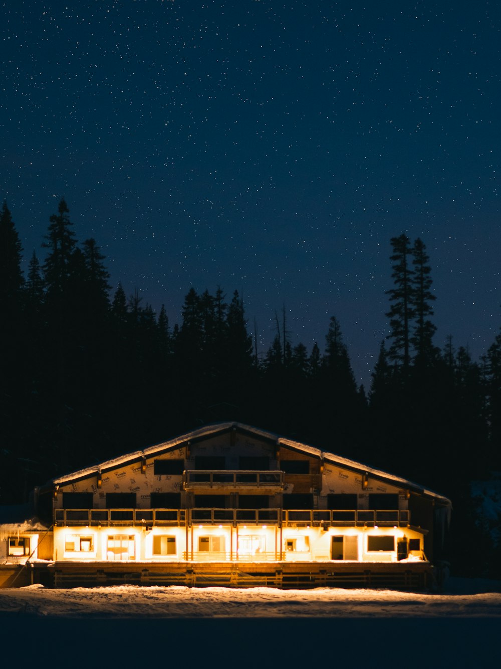 house with lights