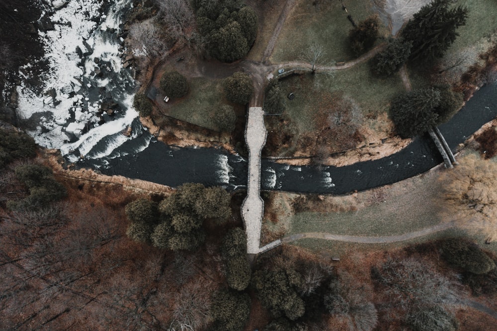 bird's eye view of river