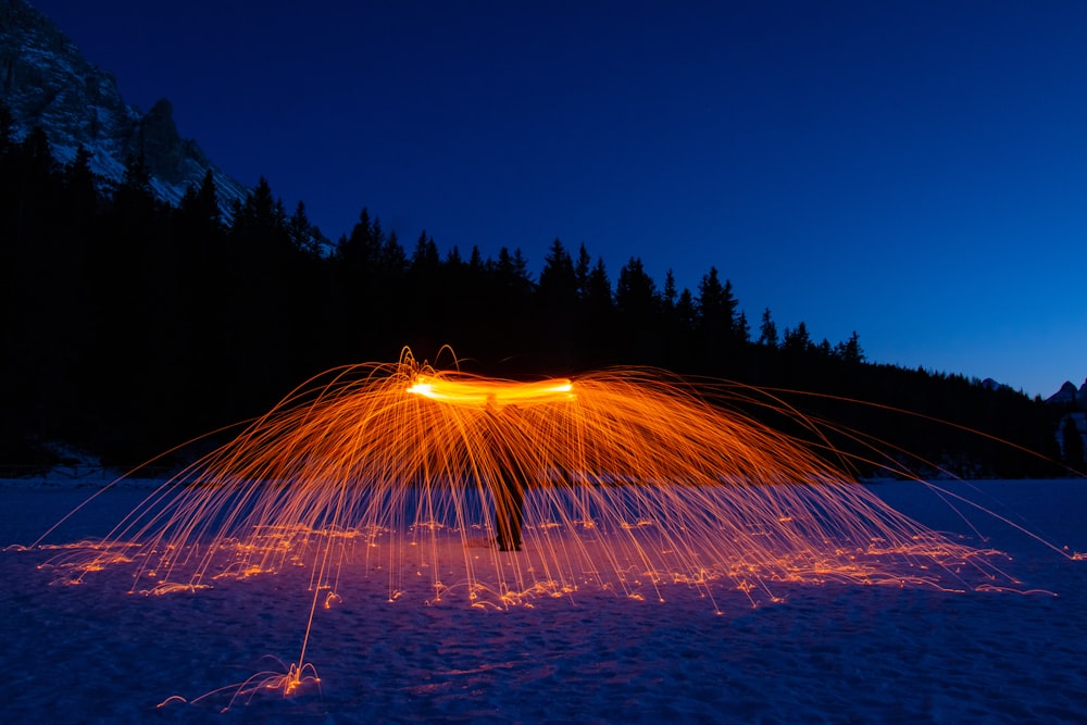 time lapse photo of fireworks