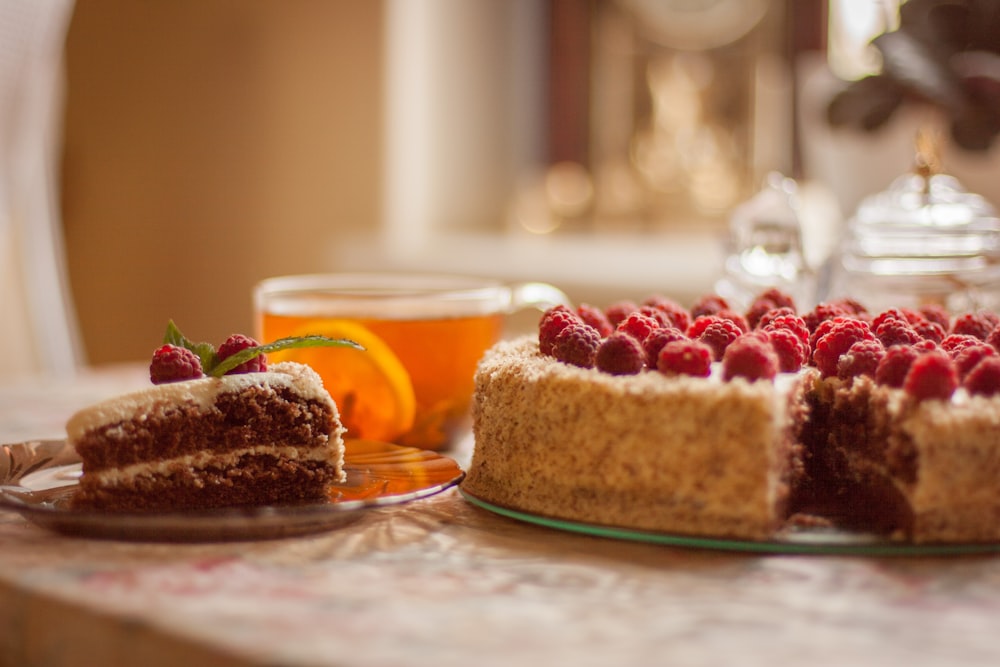 dessert cake on plate