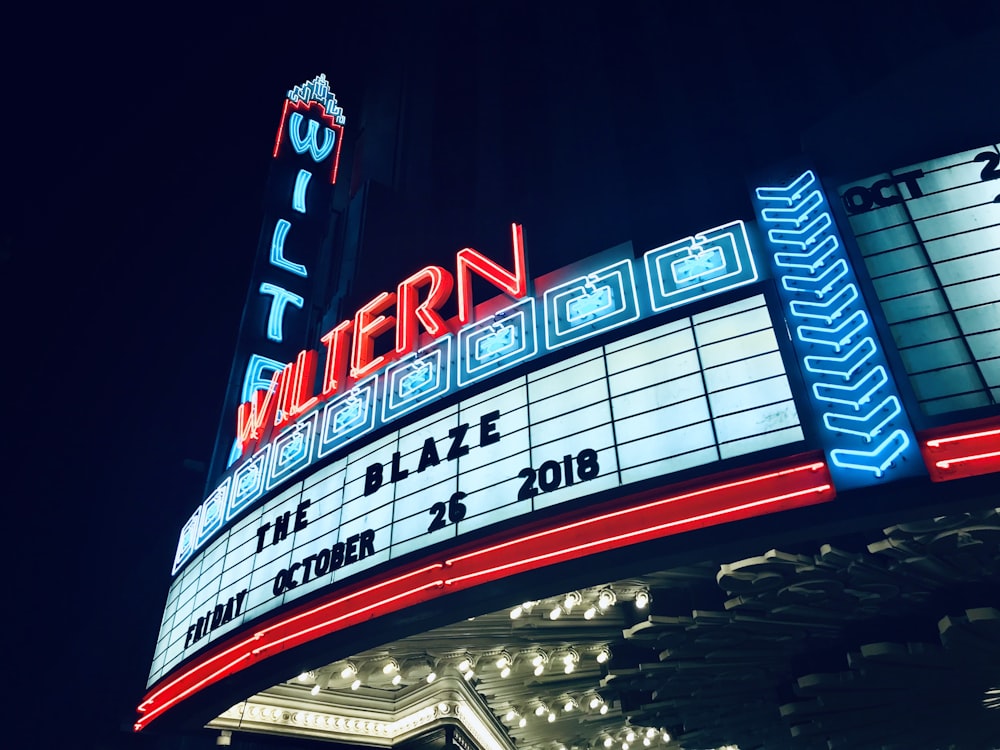 ligted cinema signage