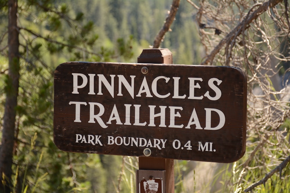 Pinnacles Trailhead signage