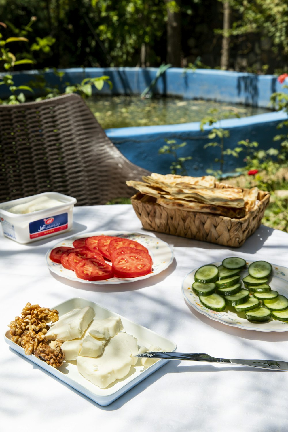 sliced vegetables on white table