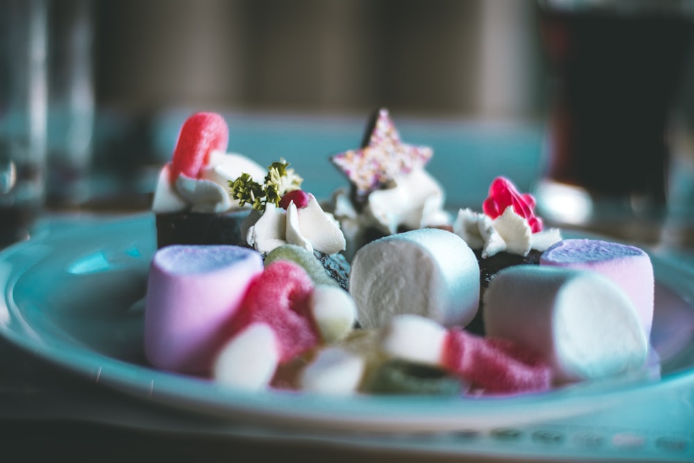 marshmallows on plate