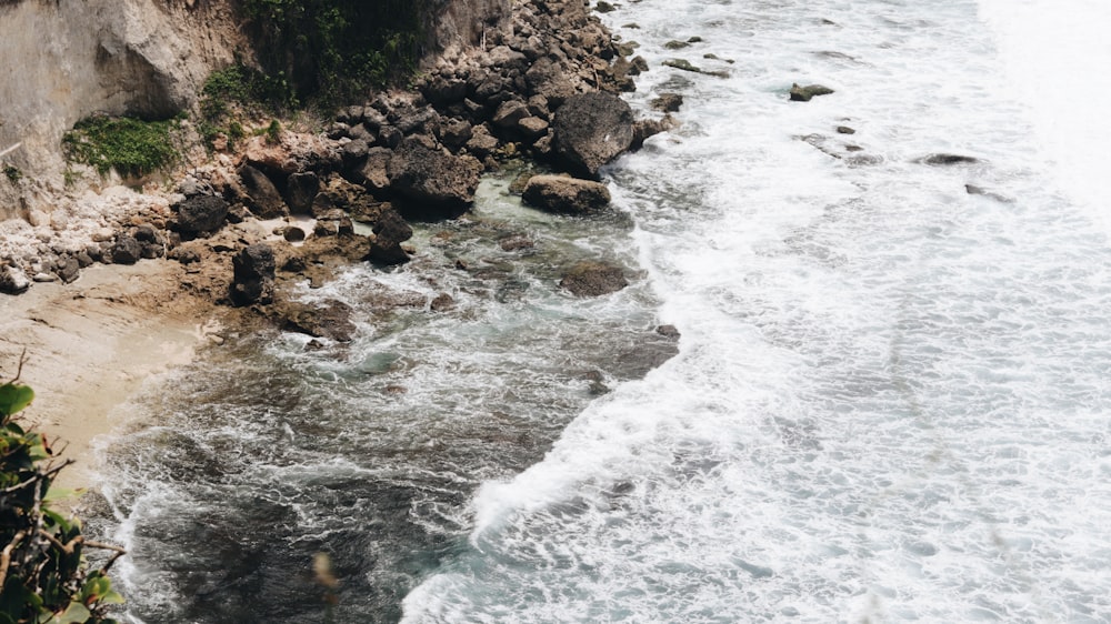 long exposure photography body of water