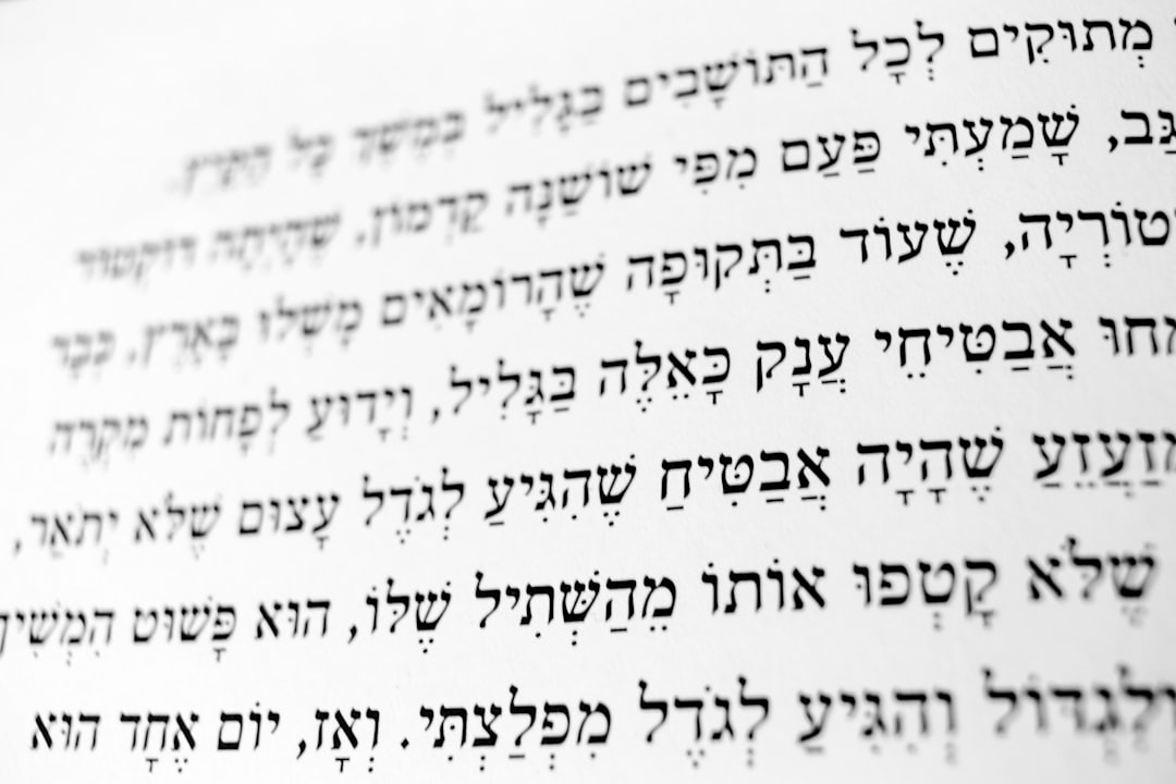 black text on white paper,