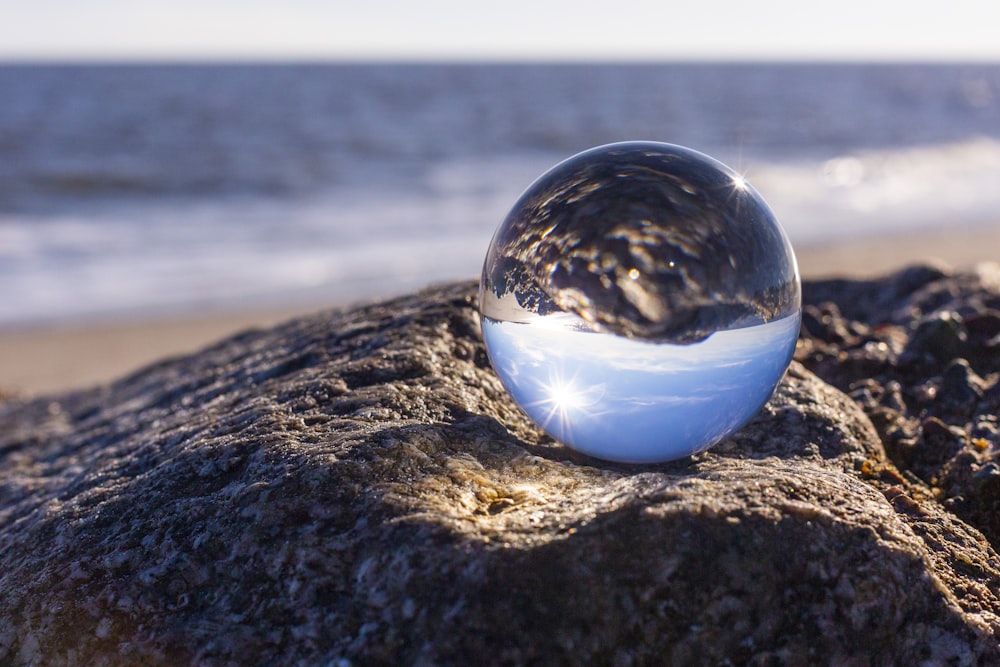 selective focus photo of marble ball toy