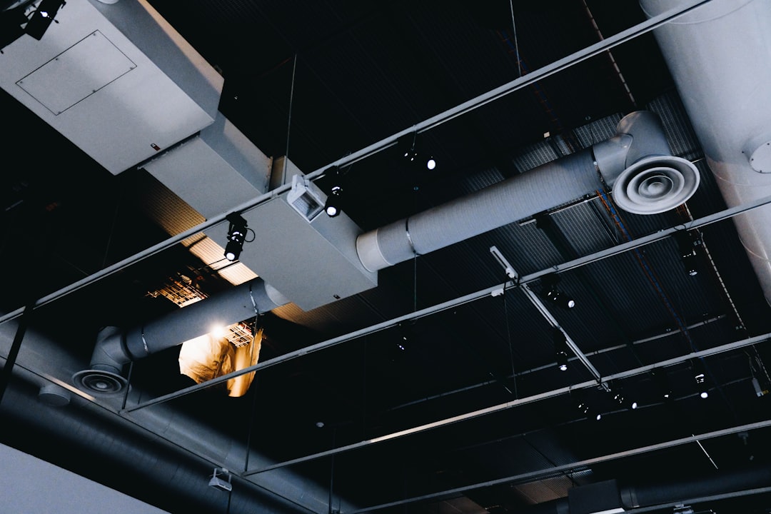 gray metal ceiling ventilations